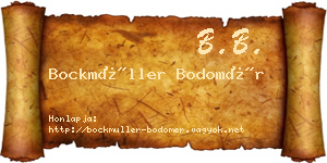 Bockmüller Bodomér névjegykártya